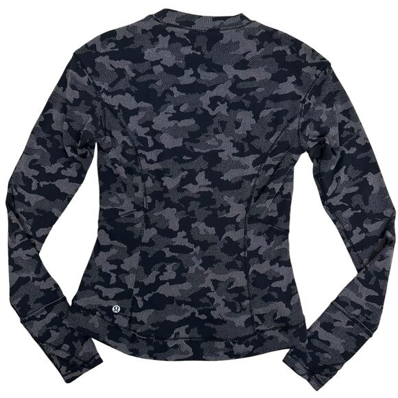 Lululemon Camo Sweatshirt Size 4  Close to Crossing Jacquard Black RULU - Picture 4 of 14